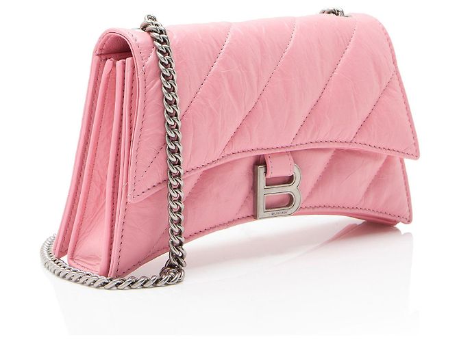 Borsa a catena Small Crush in pelle matelassé Balenciaga Rosa - vista 2