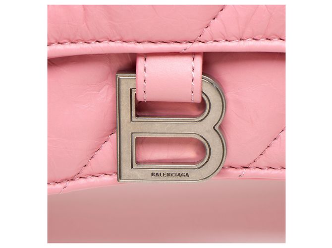 Borsa a catena Small Crush in pelle matelassé Balenciaga Rosa - vista 9