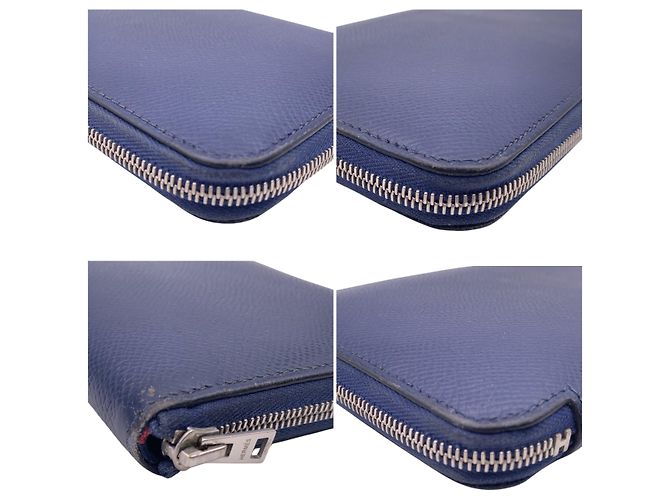 Hermès Portafoglio in pelle Hermes Azap Blu - vista 3