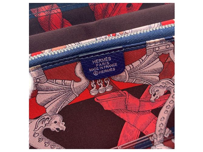 Hermès Portafoglio in pelle Hermes Azap Blu - vista 5