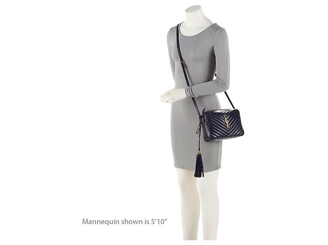 Autre Marque Borsa Lou Camera Monogram in pelle di vitello matelassé Saint Laurent Nero - vista 5