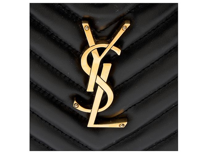 Autre Marque Borsa Lou Camera Monogram in pelle di vitello matelassé Saint Laurent Nero - vista 9