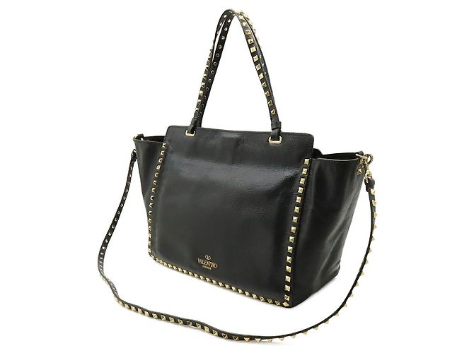 Valentino Garavani Borsa Tote Valentino Rockstud Nero - vista 2