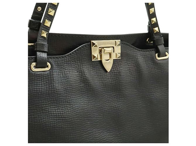 Valentino Garavani Borsa Tote Valentino Rockstud Nero - vista 8