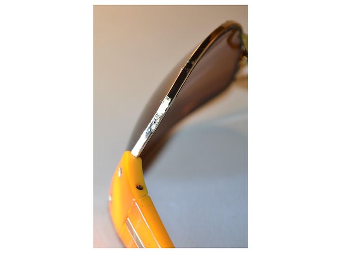 Prada SPR52G Sonnenbrille - Braun/Orange Gelb - Ansicht 10