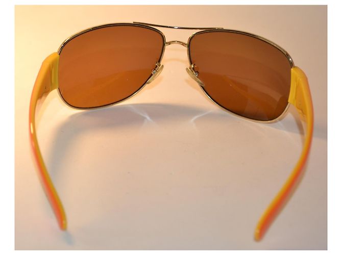 Prada SPR52G Sonnenbrille - Braun/Orange Gelb - Ansicht 5