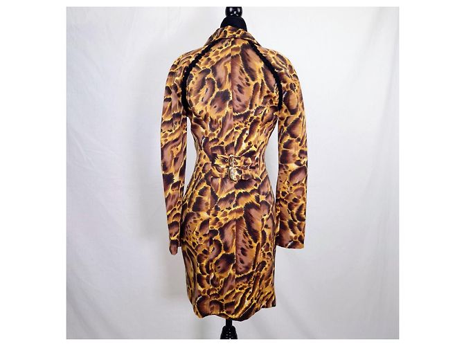 Versus Versace Vestido Estampado Leopardo Lana 1990s Castaño Estampado de leopardo - vista 5