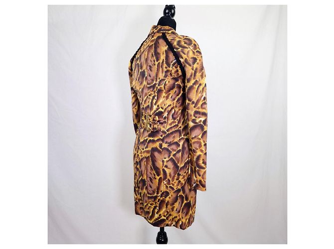 Versus Versace Vestido Estampado Leopardo Lana 1990s Castaño Estampado de leopardo - vista 7