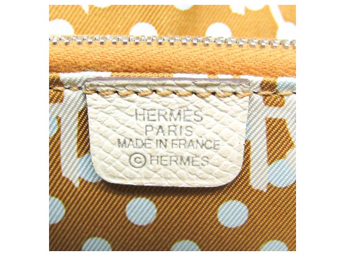 Hermès Hermes Azap Zip Around Silk'in Epsom Long Beige - vista 4