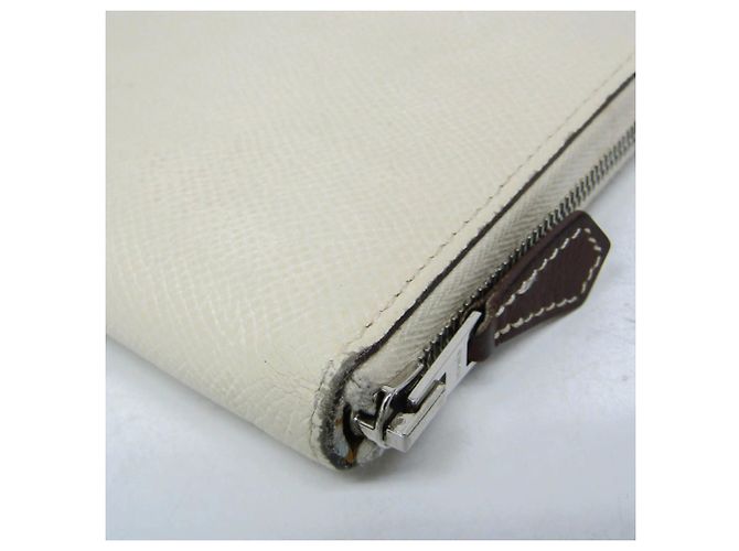 Hermès Hermes Azap Zip Around Silk'in Epsom Long Beige - vista 7