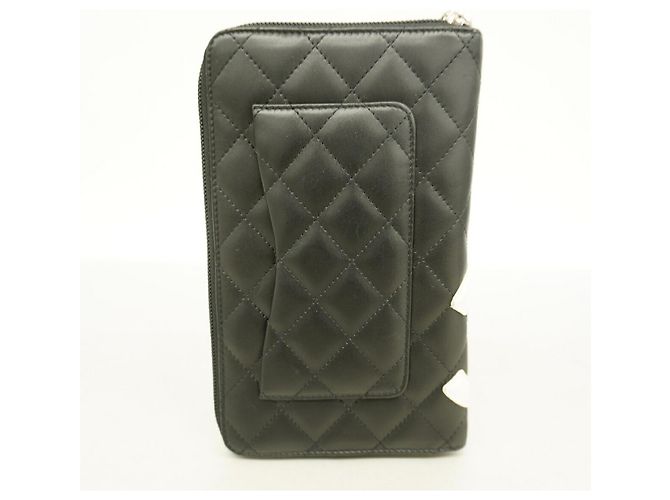 Chanel Cambon Langbeutel aus Lammleder Schwarz - Ansicht 8