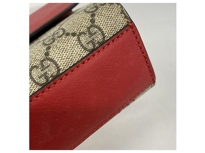 Borsa a tracolla Gucci GG Supreme Marrone Rosso - vista 8