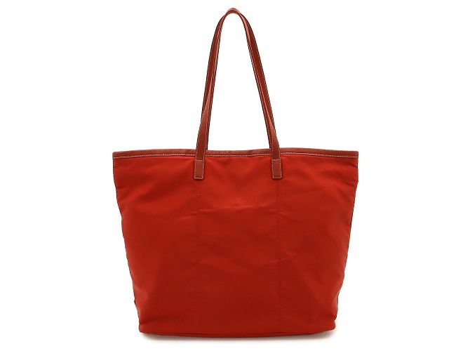 Prada Tote/Schultertasche aus rotem Nylon und Leder - Ansicht 2