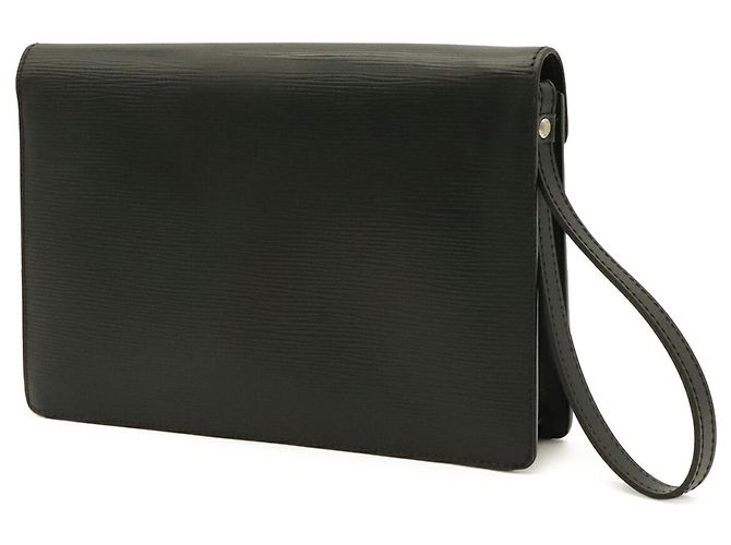 Louis Vuitton Epi Pochette Sellier Dragonne Nero Bianco - vista 3