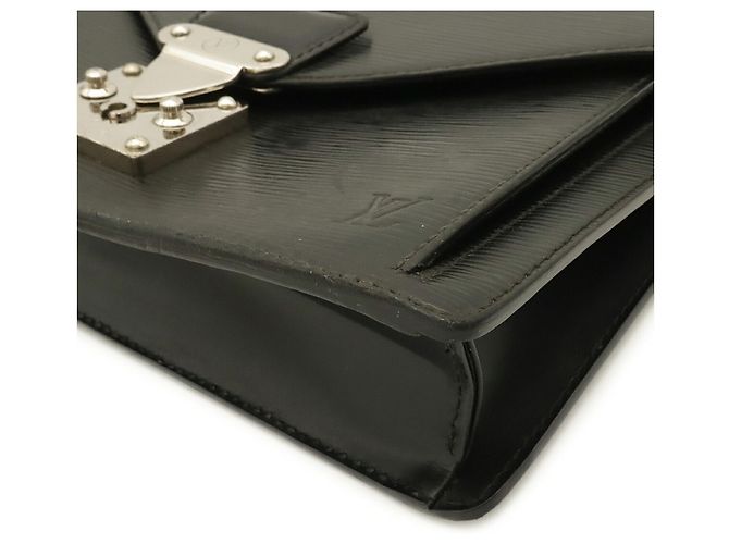 Louis Vuitton Epi Pochette Sellier Dragonne Nero Bianco - vista 4