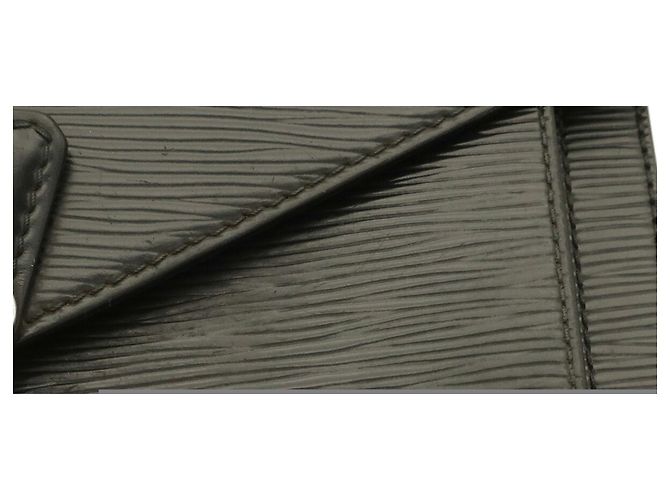 Louis Vuitton Epi Pochette Sellier Dragonne Nero Bianco - vista 6
