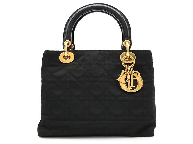 Borsa Tote Christian Dior Lady Cannage Black Nero - vista 2