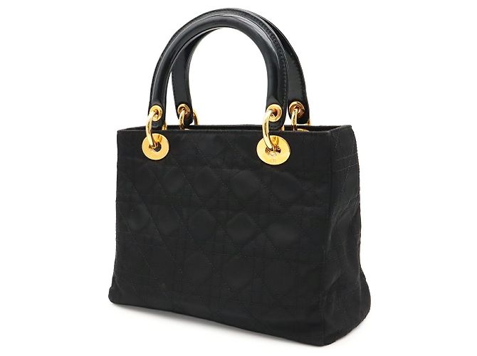Borsa Tote Christian Dior Lady Cannage Black Nero - vista 3