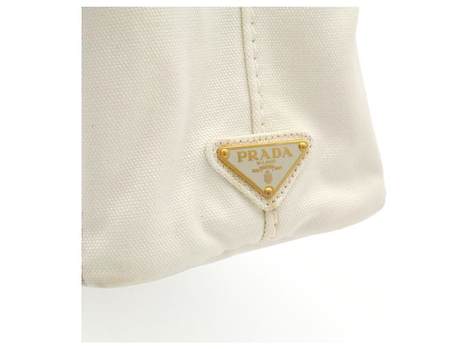 Borsa Tote/Borsa a Tracolla Prada Canapa Bianco Giallo Blu navy - vista 10
