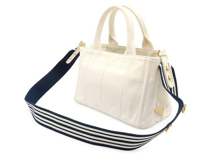 Borsa Tote/Borsa a Tracolla Prada Canapa Bianco Giallo Blu navy - vista 3