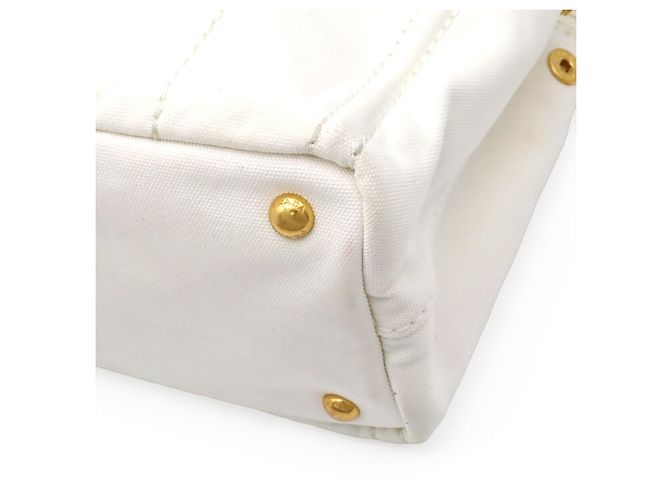 Borsa Tote/Borsa a Tracolla Prada Canapa Bianco Giallo Blu navy - vista 4
