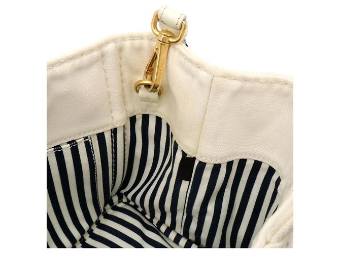 Borsa Tote/Borsa a Tracolla Prada Canapa Bianco Giallo Blu navy - vista 7