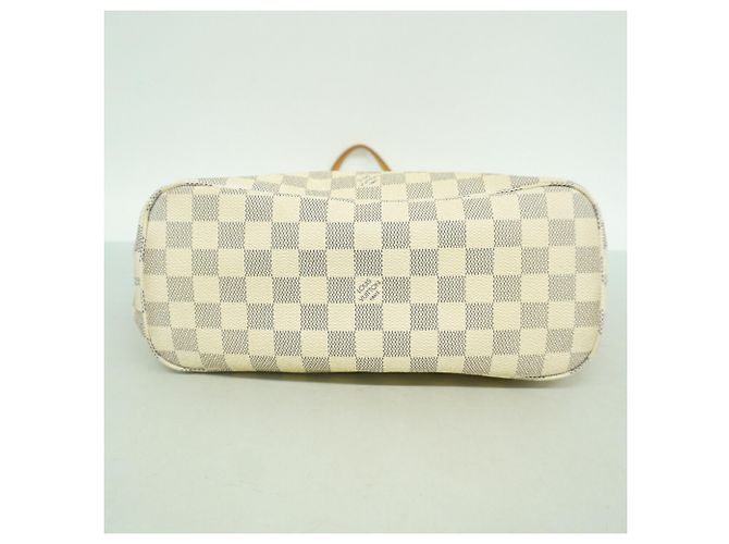 Borsa Tote Louis Vuitton Damier Azur Neverfull PM Bianco - vista 3
