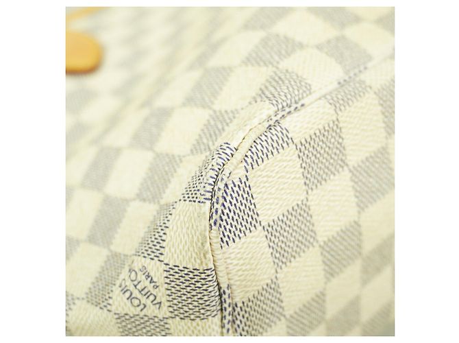 Borsa Tote Louis Vuitton Damier Azur Neverfull PM Bianco - vista 8