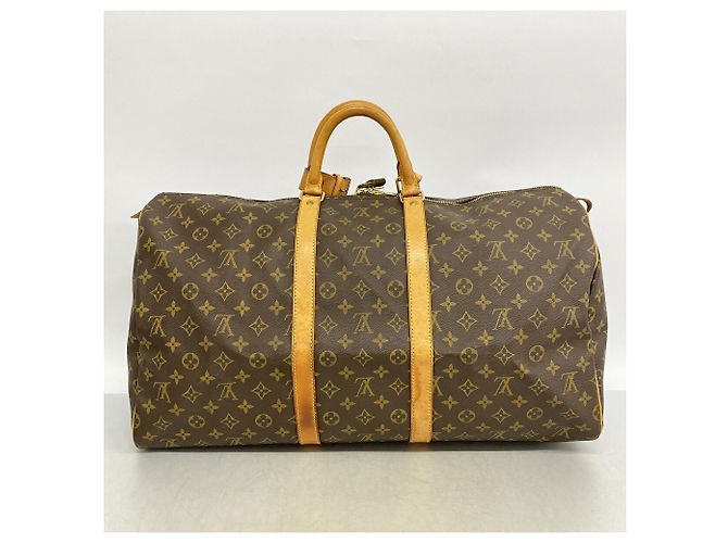 Louis Vuitton Boston Monogram Keepall 55 Castaño - vista 12