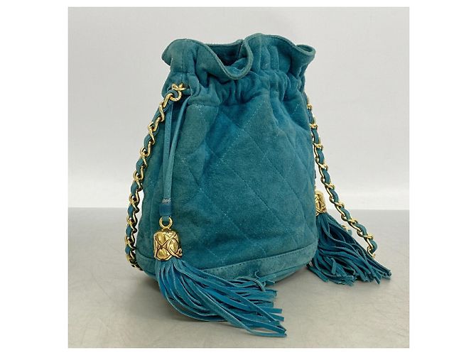 Borsa a spalla Chanel Matelassé Blu - vista 2