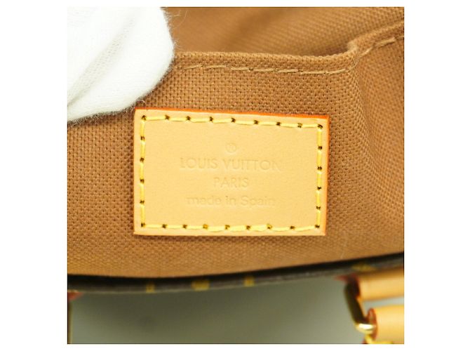 Borsa Louis Vuitton Monogram Petite Sac Plat Marrone - vista 5