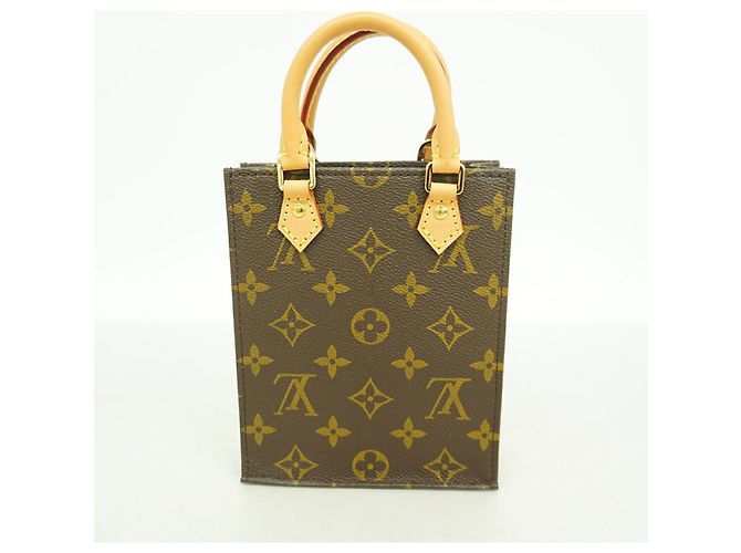 Borsa Louis Vuitton Monogram Petite Sac Plat Marrone - vista 9