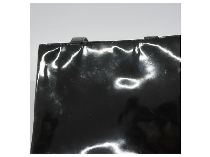 Chanel Tote Bag aus schwarzem Lackleder - Ansicht 10