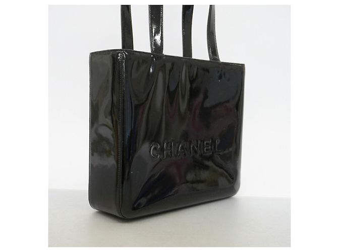 Chanel Tote Bag aus schwarzem Lackleder - Ansicht 2