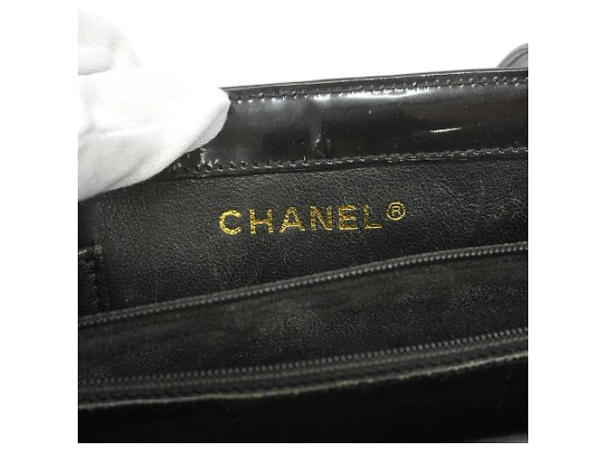 Chanel Tote Bag aus schwarzem Lackleder - Ansicht 5