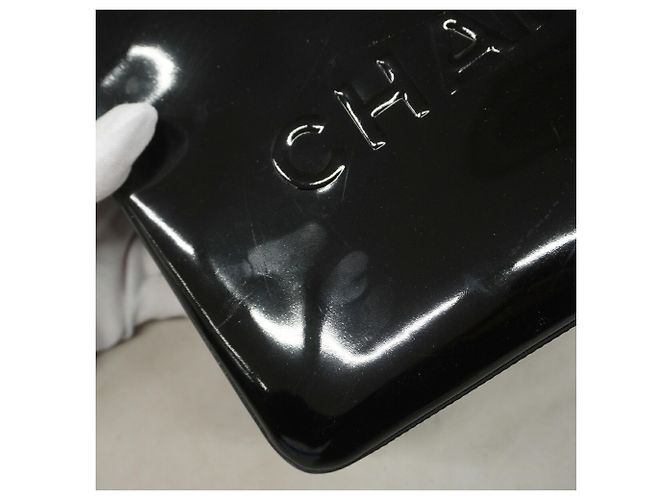 Chanel Tote Bag aus schwarzem Lackleder - Ansicht 9