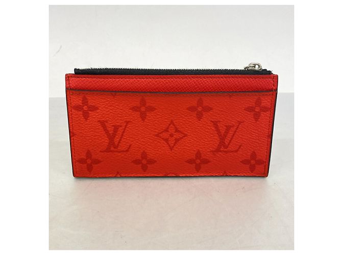 Porta carte e monete Louis Vuitton Taigarama in Rouge Rosso - vista 8