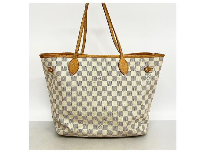 Borsa Tote Louis Vuitton Damier Azur Neverfull MM Bianco - vista 11