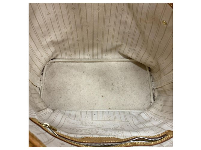Borsa Tote Louis Vuitton Damier Azur Neverfull MM Bianco - vista 4