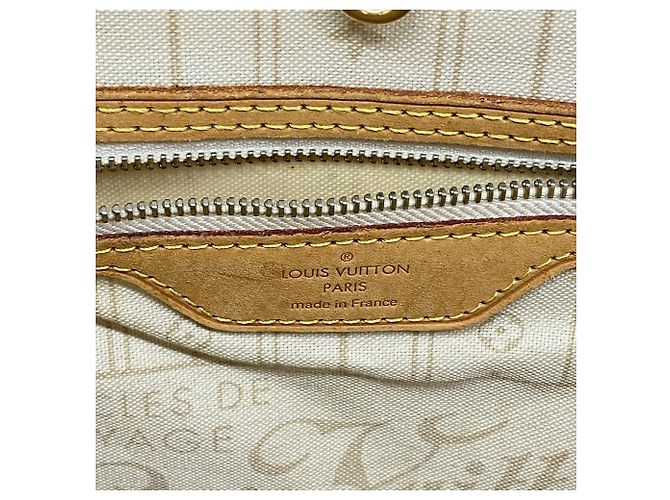 Borsa Tote Louis Vuitton Damier Azur Neverfull MM Bianco - vista 5