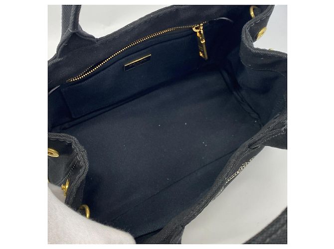 Prada Canapa Canvas Handtasche Schwarz - Ansicht 4