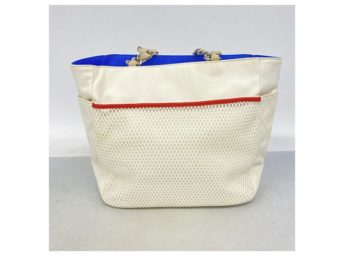 Chanel Multi-color Canvas Tote Bag Weiß Mehrfarben - Ansicht 10