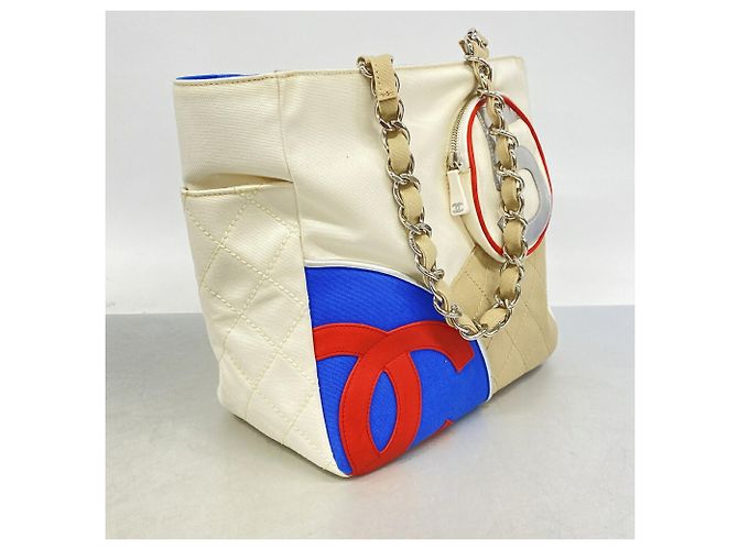 Chanel Multi-color Canvas Tote Bag Weiß Mehrfarben - Ansicht 2