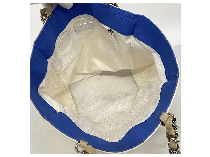 Chanel Multi-color Canvas Tote Bag Weiß Mehrfarben - Ansicht 4