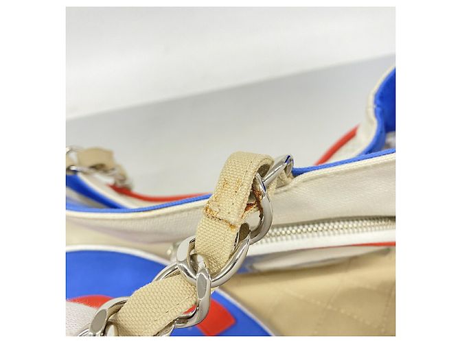 Chanel Multi-color Canvas Tote Bag Weiß Mehrfarben - Ansicht 7