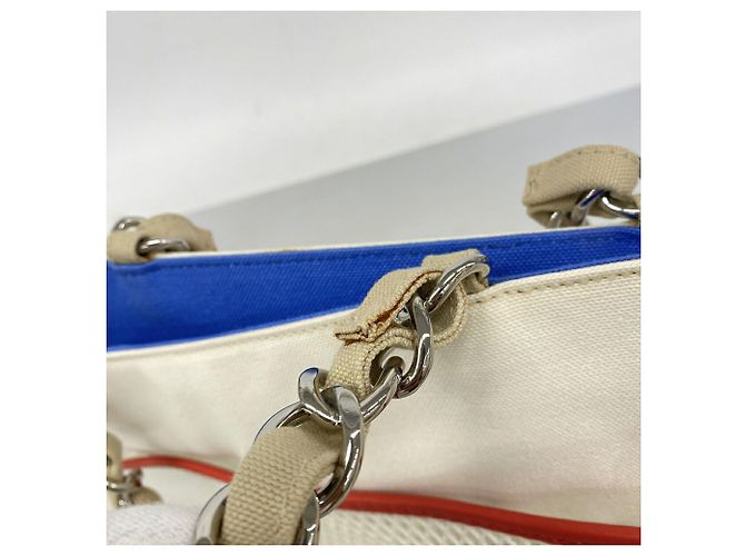 Chanel Multi-color Canvas Tote Bag Weiß Mehrfarben - Ansicht 9