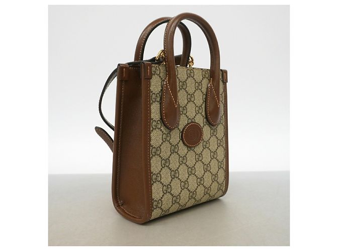 Borsa Gucci GG Supreme Interlocking G Marrone - vista 2