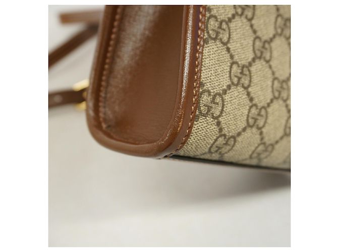 Borsa Gucci GG Supreme Interlocking G Marrone - vista 6