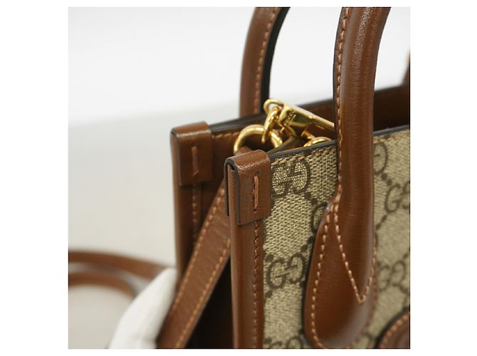 Borsa Gucci GG Supreme Interlocking G Marrone - vista 7