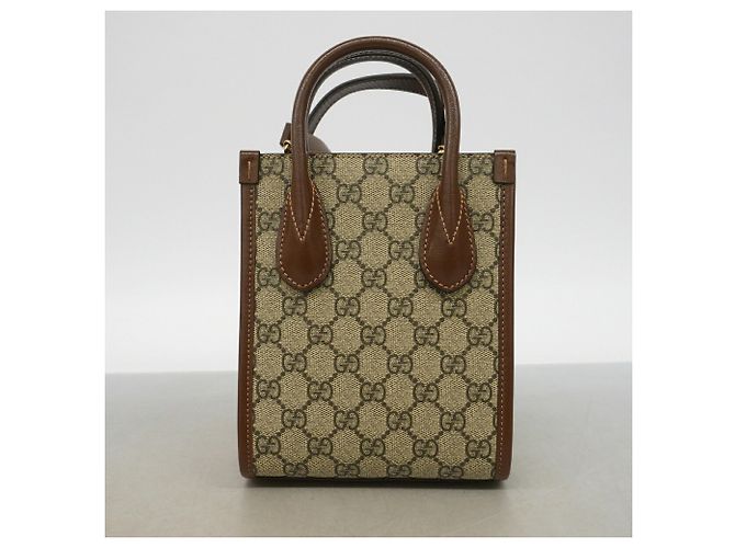 Borsa Gucci GG Supreme Interlocking G Marrone - vista 8